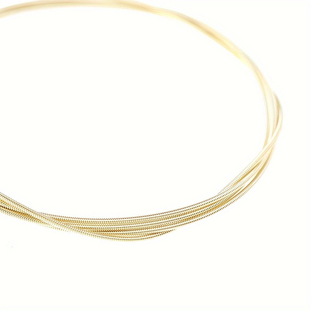 Cuerdas de guitarra acústica de bronce, núcleo de acero hexagonal, color amarillo claro, 6 cuerdas