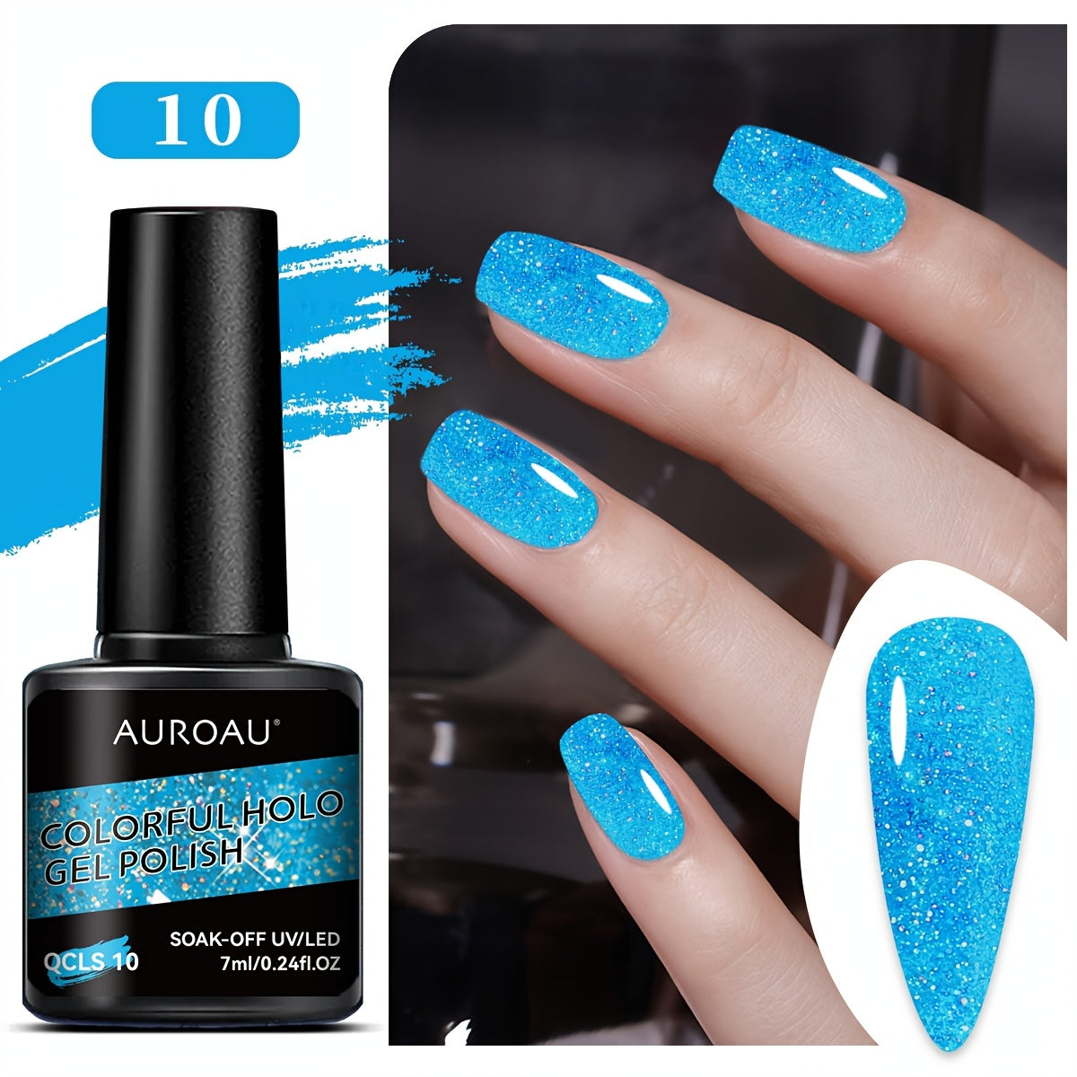 Vibrant Holographic Glitter Gel Nail Polish Long-Lasting Fast-Drying Alcohol-Free