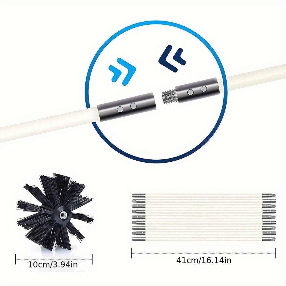 Durable Extendable Plastic Cleaning Brush for Chimneys Hoods Boilers