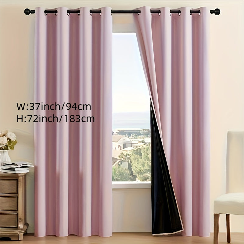 Beige Blackout Curtain with Insulation Lining Grommet Top for Living Room Bedroom