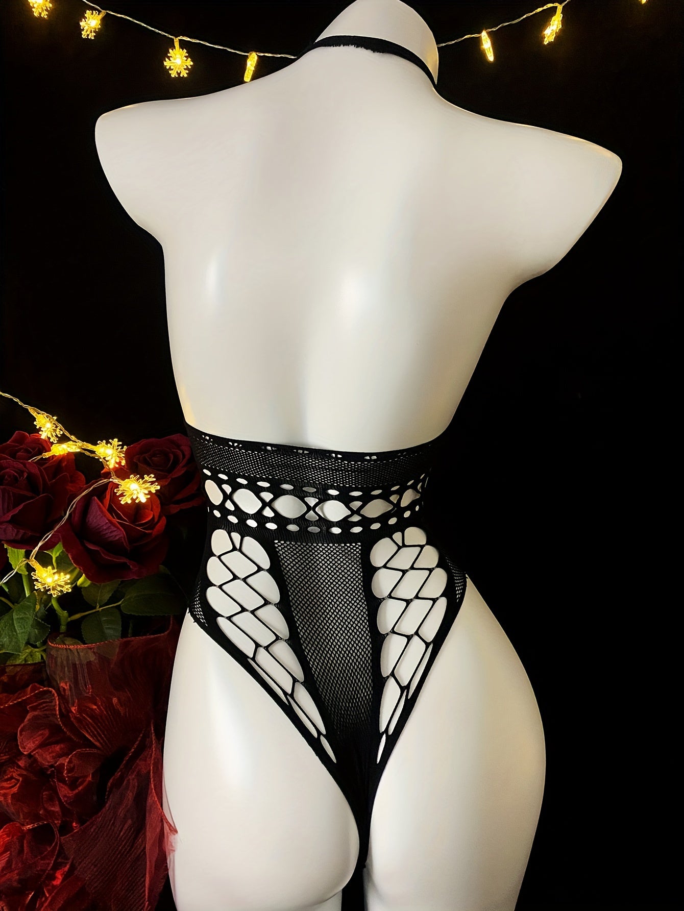 Women's Sheer Body Stocking with Open Crotch for Festivals and Beachwear