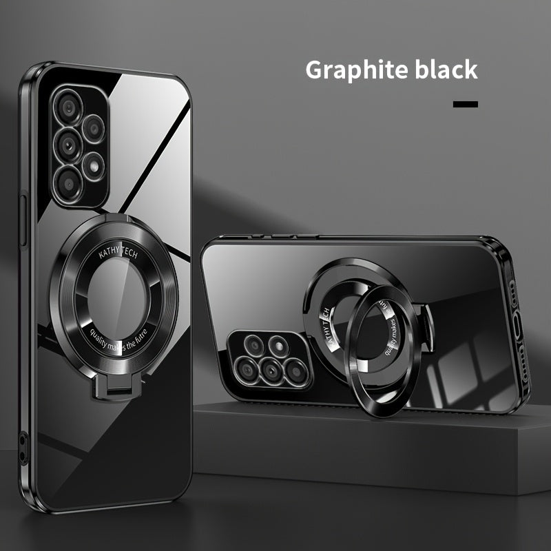 Electroplated Galaxy Phone Case with CD Holder Fall Protection Camera Guard for Samsung Galaxy Series