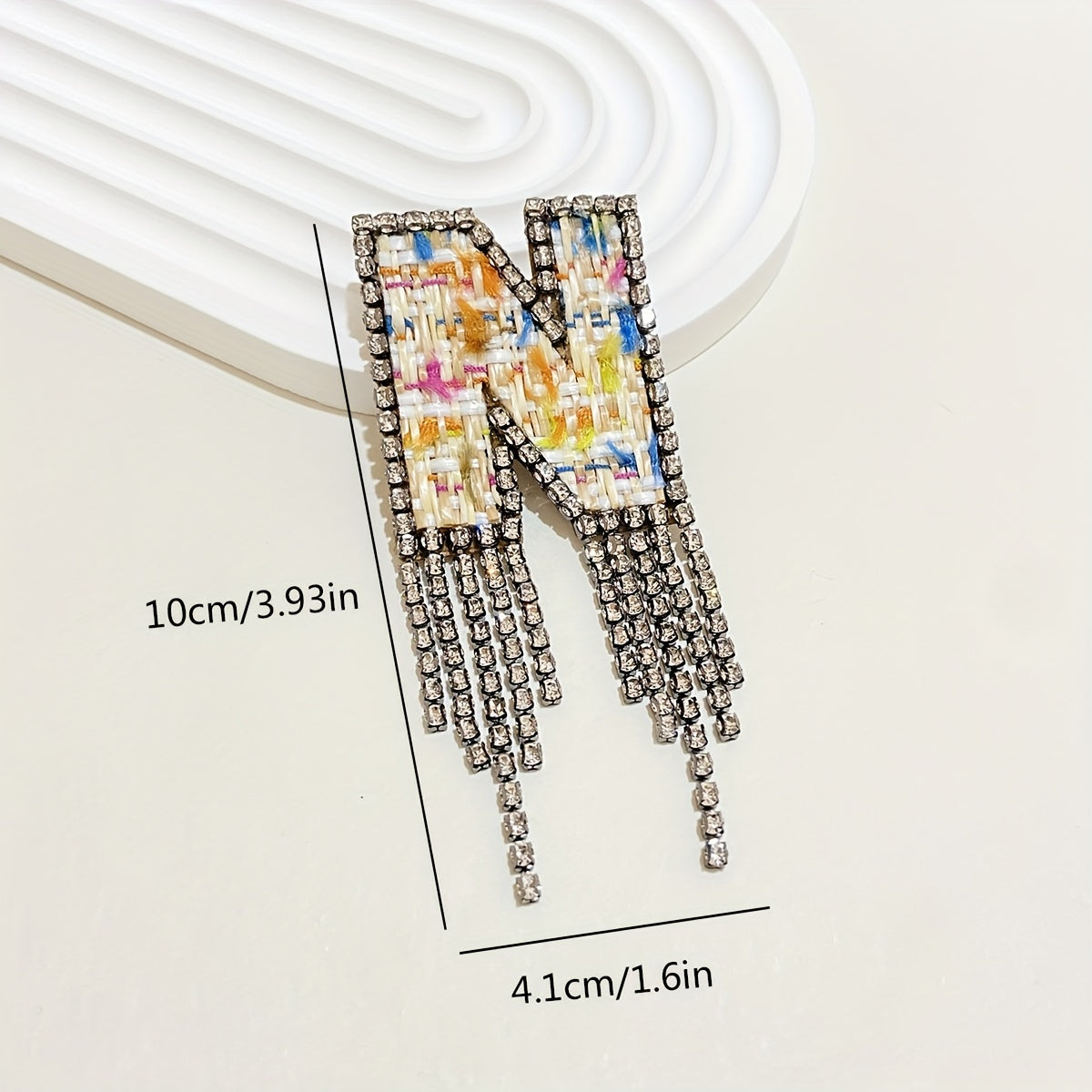 Women's Rhinestone Letter Brooch Irregular Woven Design Jewelry
