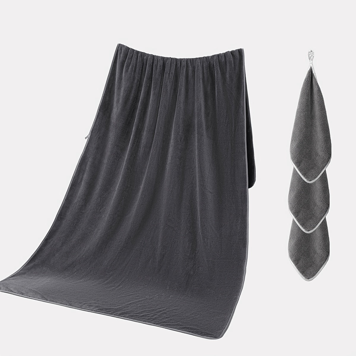 Juego de 4 toallas de algodón, incluyendo 1 XL y 3 toallas de mano para uso en el baño