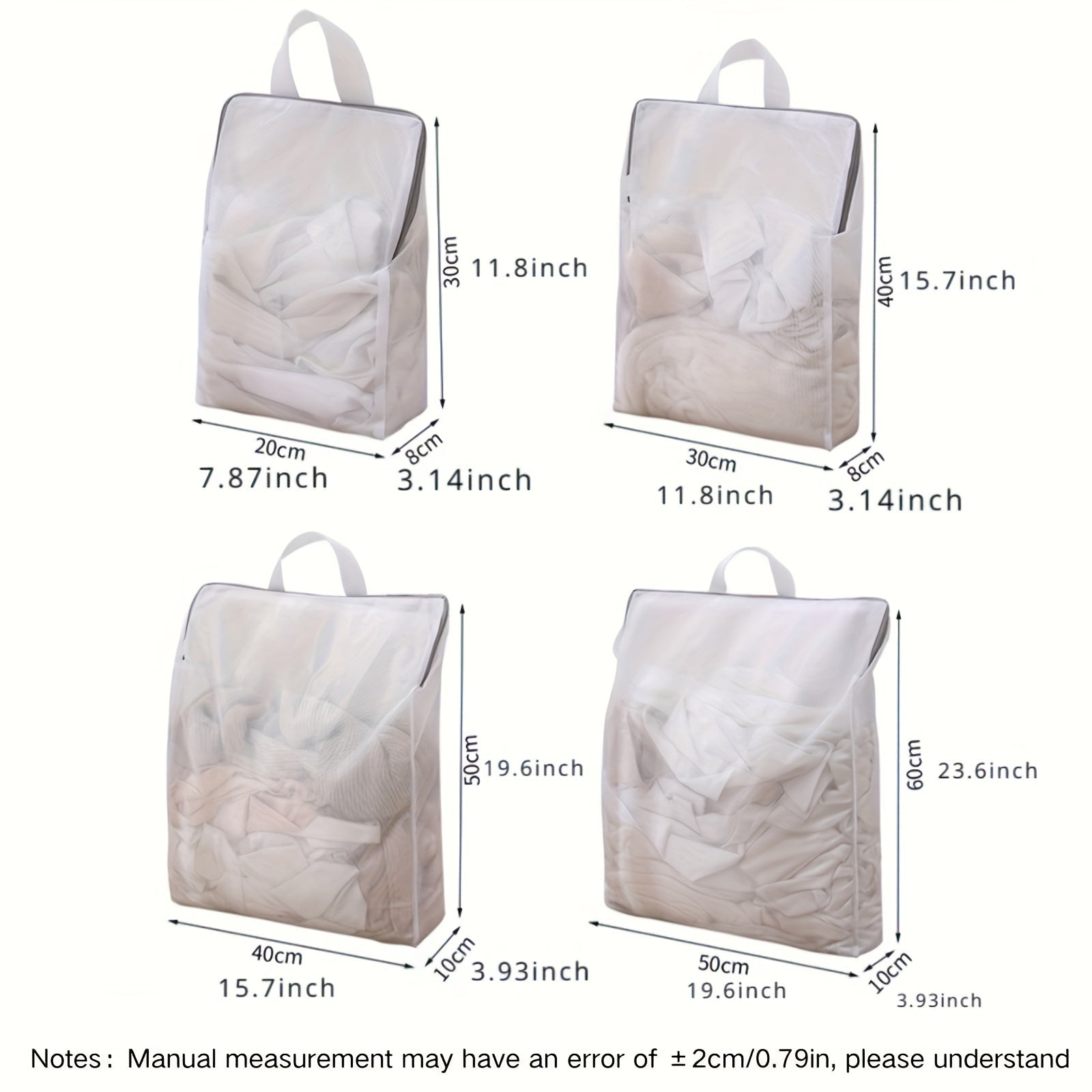 Bolsa de lavado de tela tejida para delicados con cremallera organizador de almacenamiento de malla de poliéster