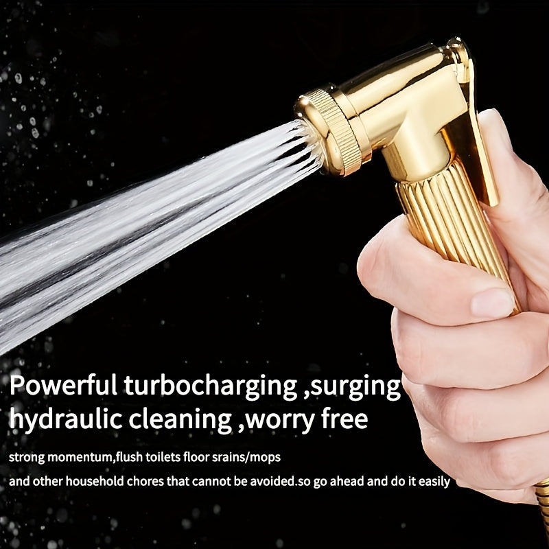 Black and Gold Bathroom Shower System with Rain Showerhead Handheld Tub Faucet and Mixer