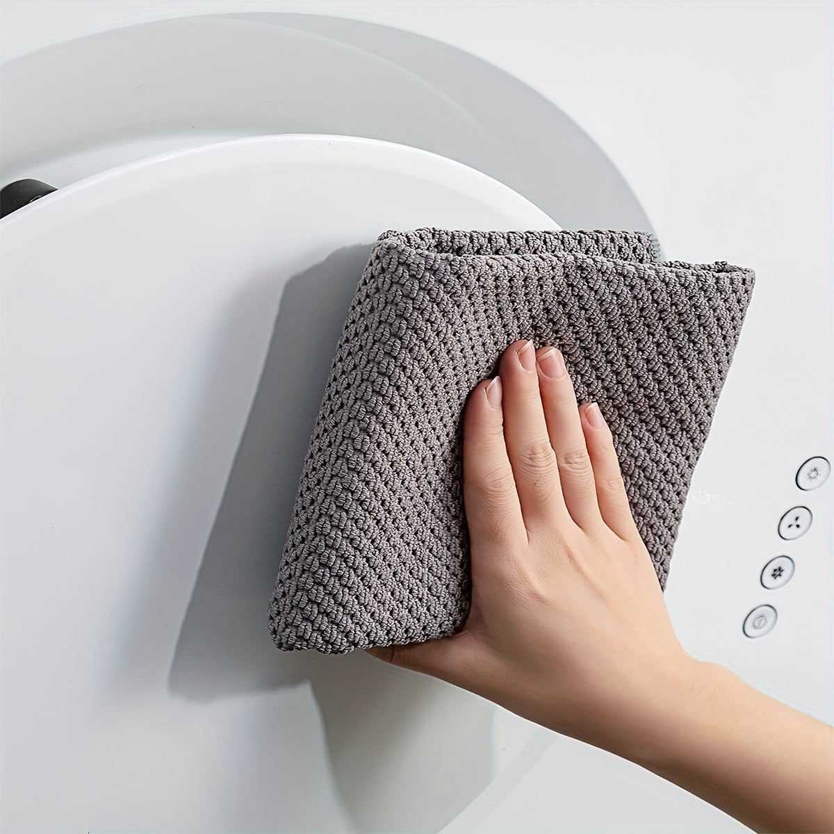 5/10 Pcs Waffle Square Plaid Dish Cloths Soft Water Absorbent Quick Dry Kitchen Cleaning