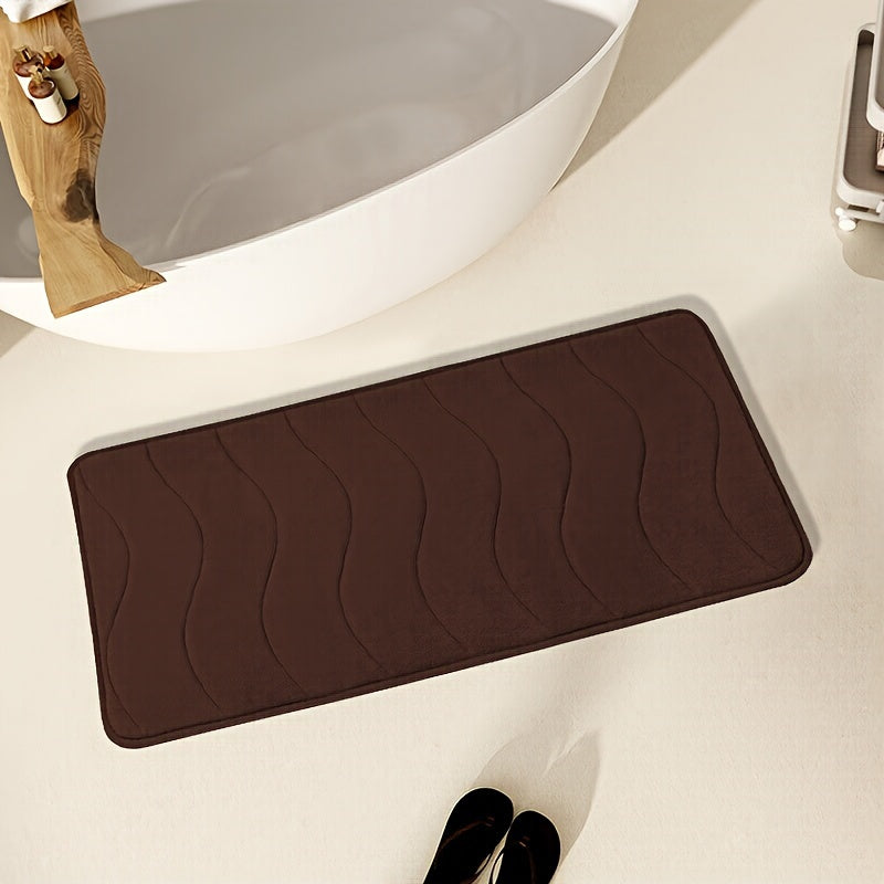 Soft Absorbent Waterproof Rectangular Bath Mat for Bathroom Shower Tub