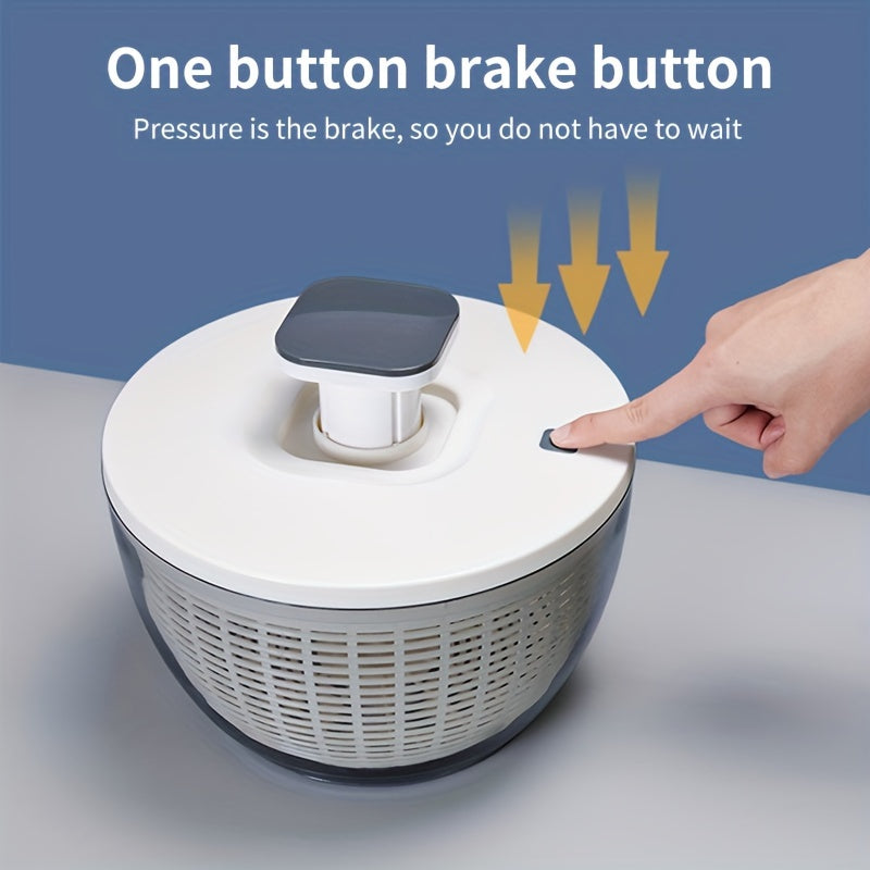 6L Manual Salad Spinner Vegetable Dryer Kitchen Tool for Lettuce Fruits