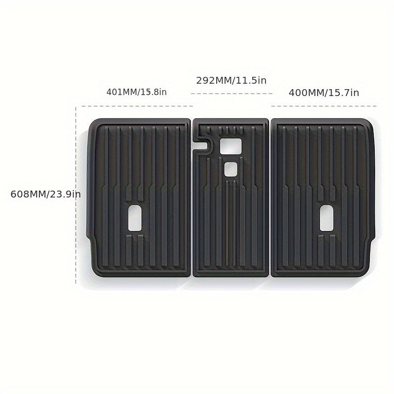 All-Weather Waterproof Seat Back Protector for Tesla Model Y Black Ribbed Cargo Liner