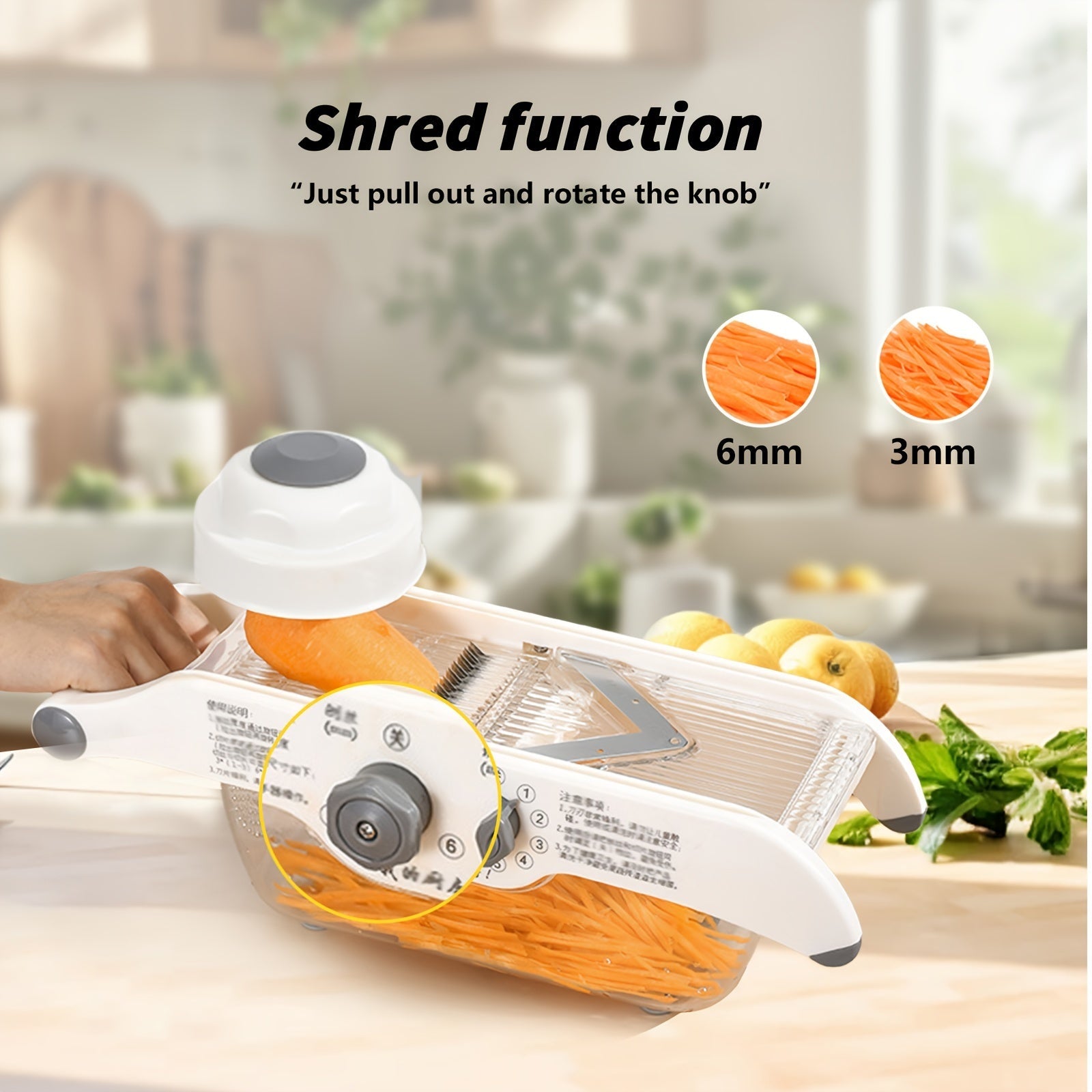 Vegetable and Fruit Chopper with Adjustable Slicer Stainless Steel Blade
