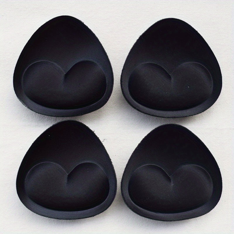 2 Pairs Heart-Shaped Sponge Bra Inserts Removable Washable Cup Enhancers for Bikinis Tops Bras