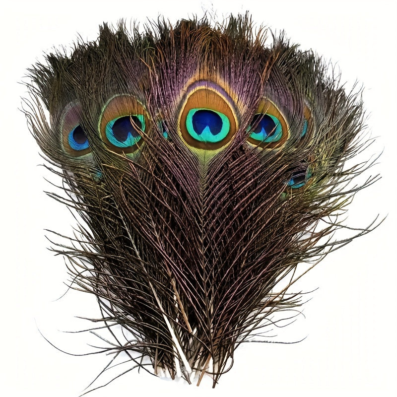 20 Pieces Faux Peacock Feathers for DIY Decorations Hats Earrings Ornaments