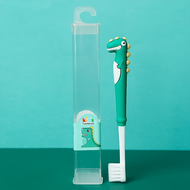 Children's Soft Bristle Toothbrush with Cartoon Dinosaur Design, Individually Packaged