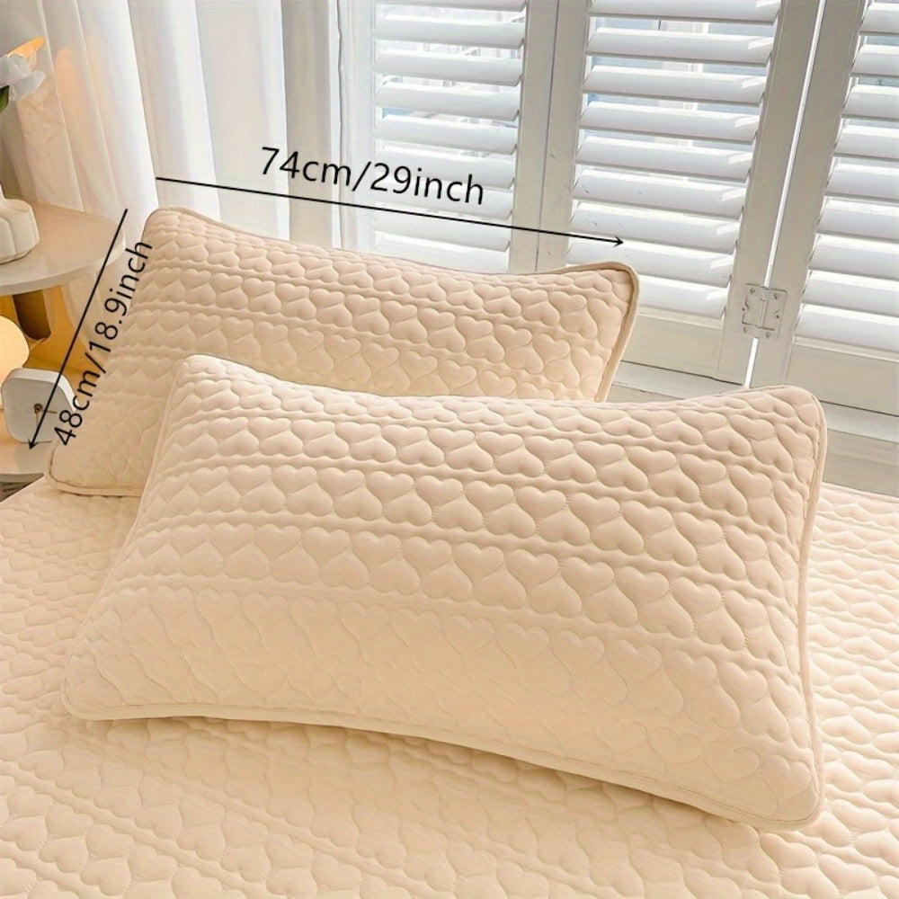 Water-Resistant Quilted Pillowcase 48x74cm Polyester Twill Envelope Closure