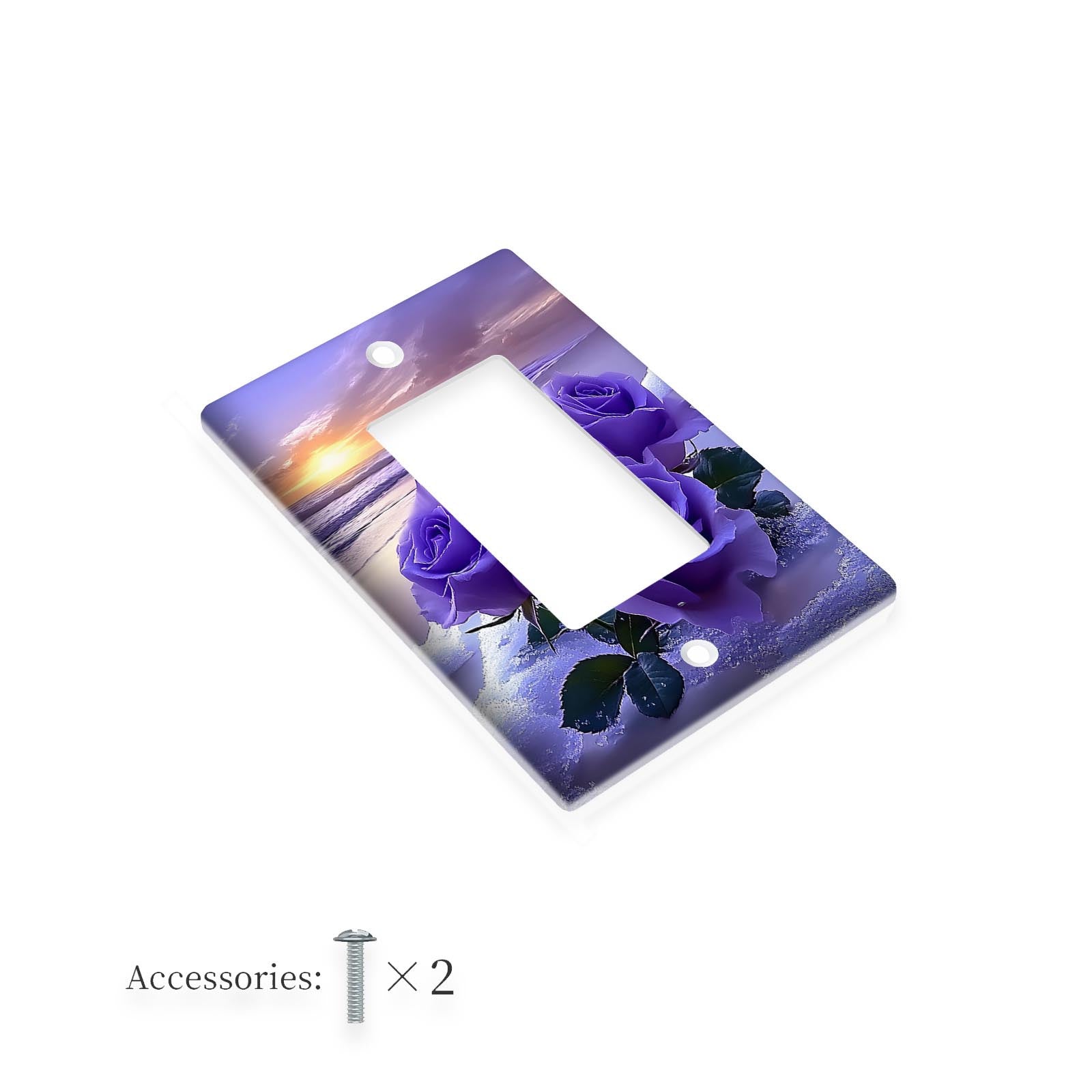 Lavender Purple Rose Wall Plate Cover with Socket Switch Decor for Indoor and Outdoor Use