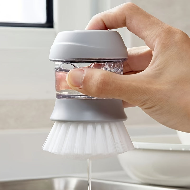 Hydraulic Tableware Washing Brush with Press Soap and Scale Removal Plate