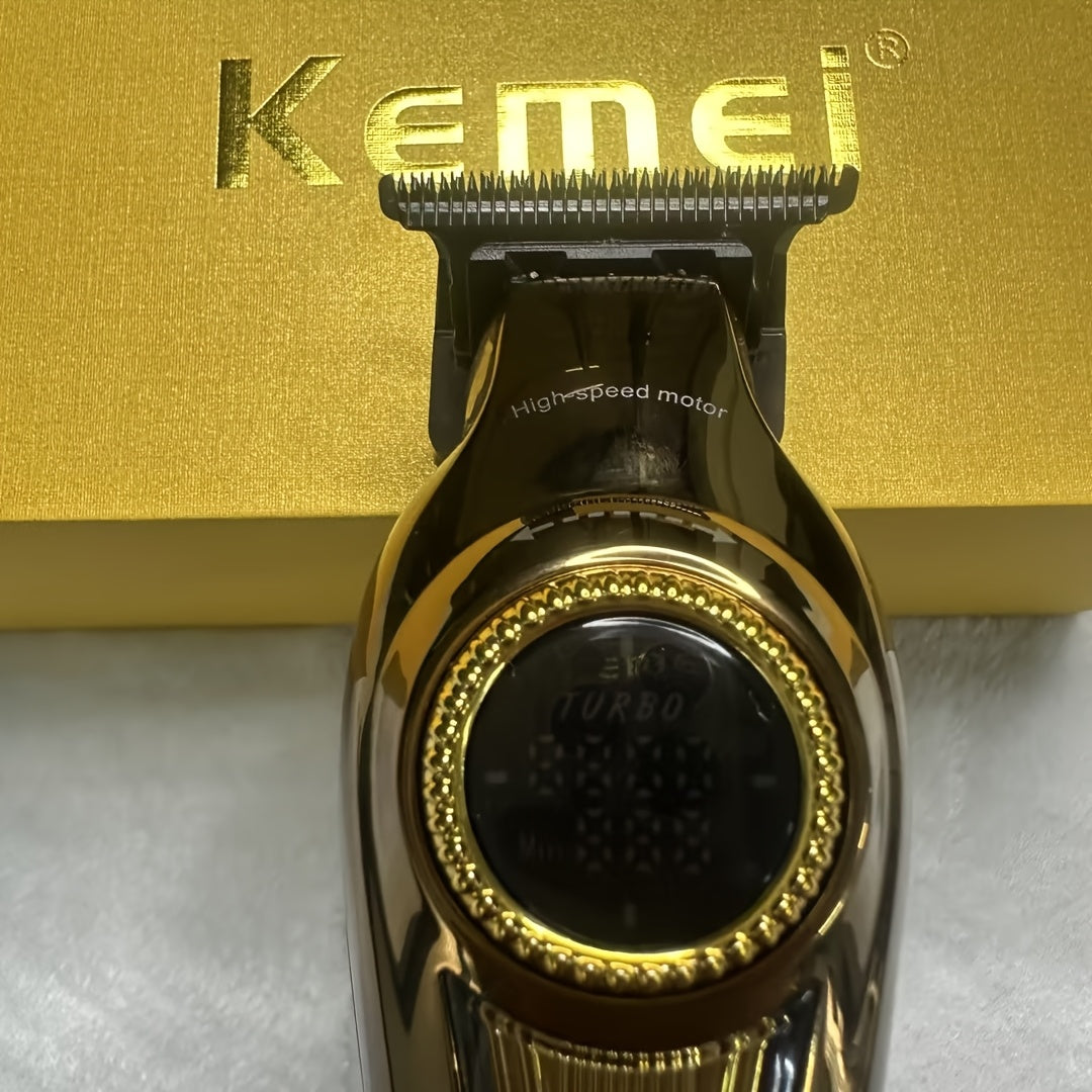 Electric Hair Clipper for Men Adjustable Speed LED Display Metal Body Precision Blade USB