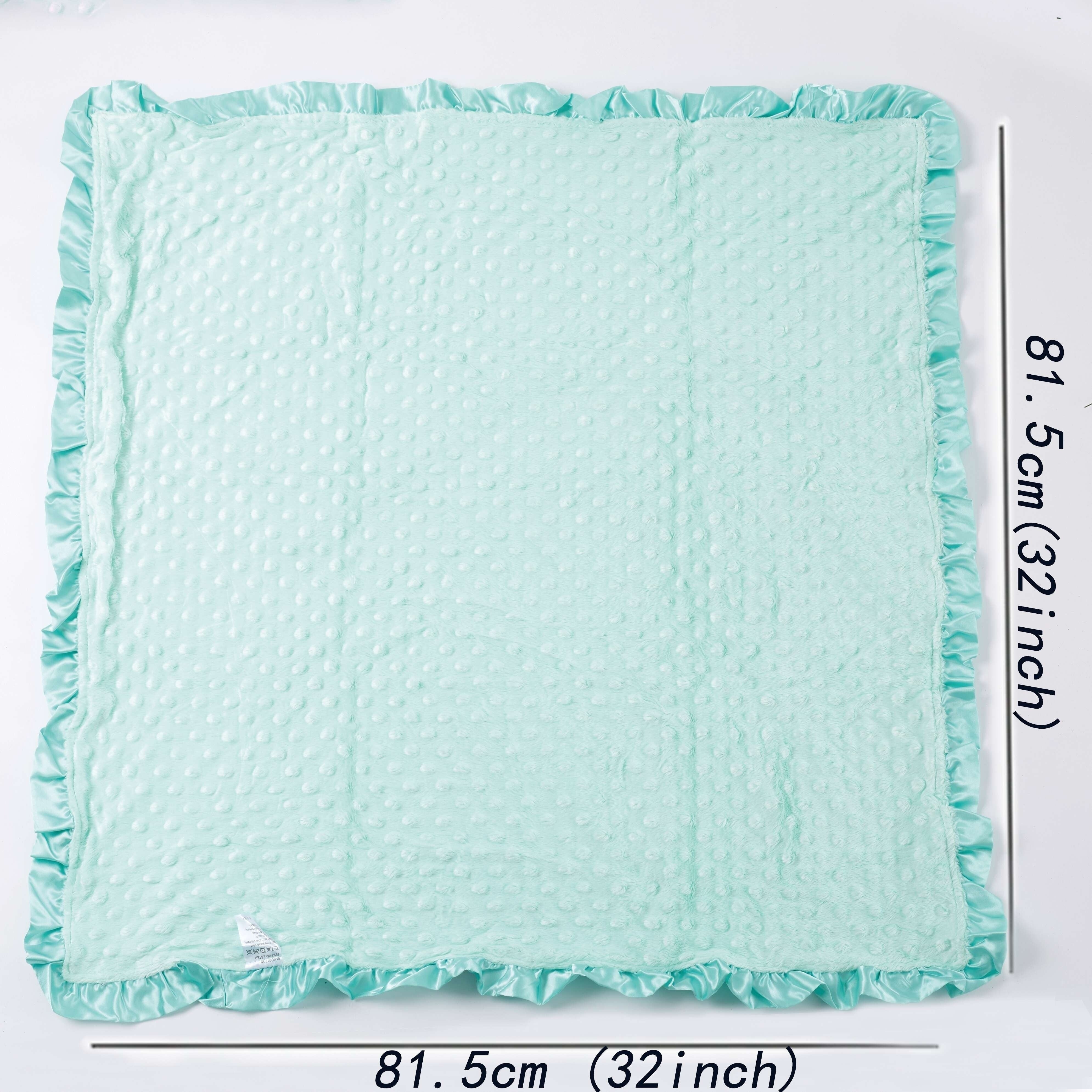 Girls Plush Plaid Fleece Blanket 81cm Square Cozy Gift for Christmas Halloween Thanksgiving