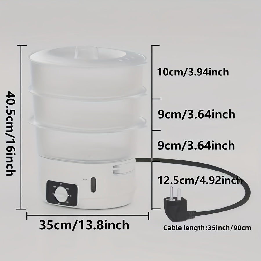 3-tier transparent steamer 13L capacity detachable pot 800W energy-saving