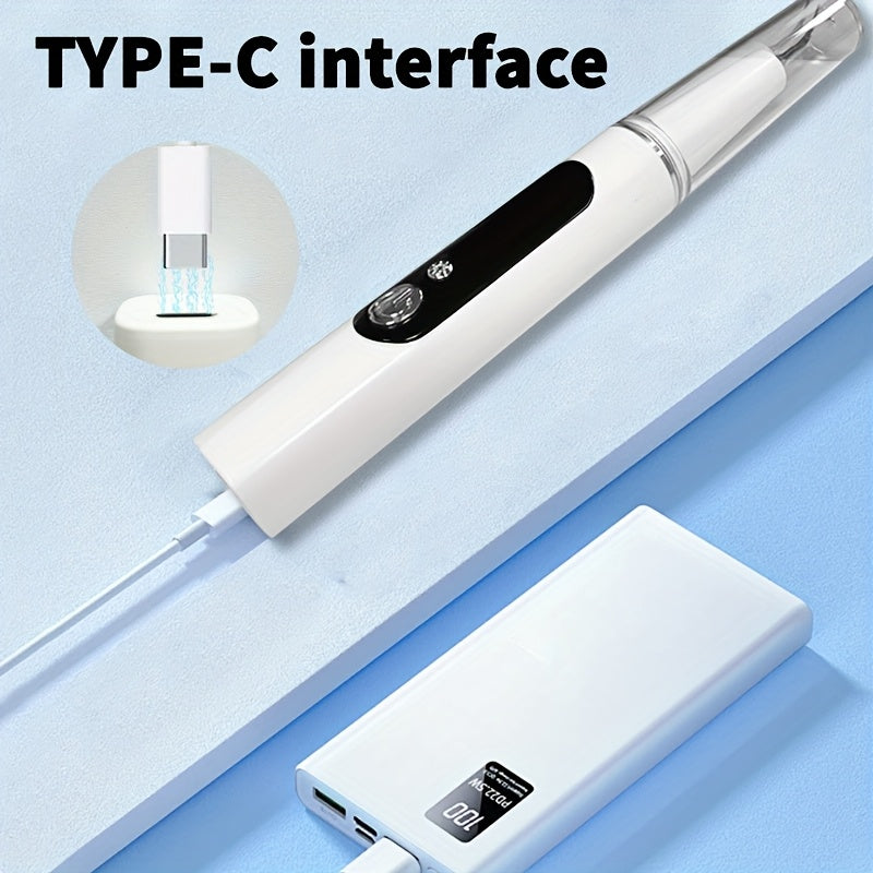 LED chiroq bilan zaryadlanadigan tish tozalagich, 4 ta almashtiriladigan bosh, Type-C zaryadlash, portativ elektr dizayni, sovg'a uchun mos.