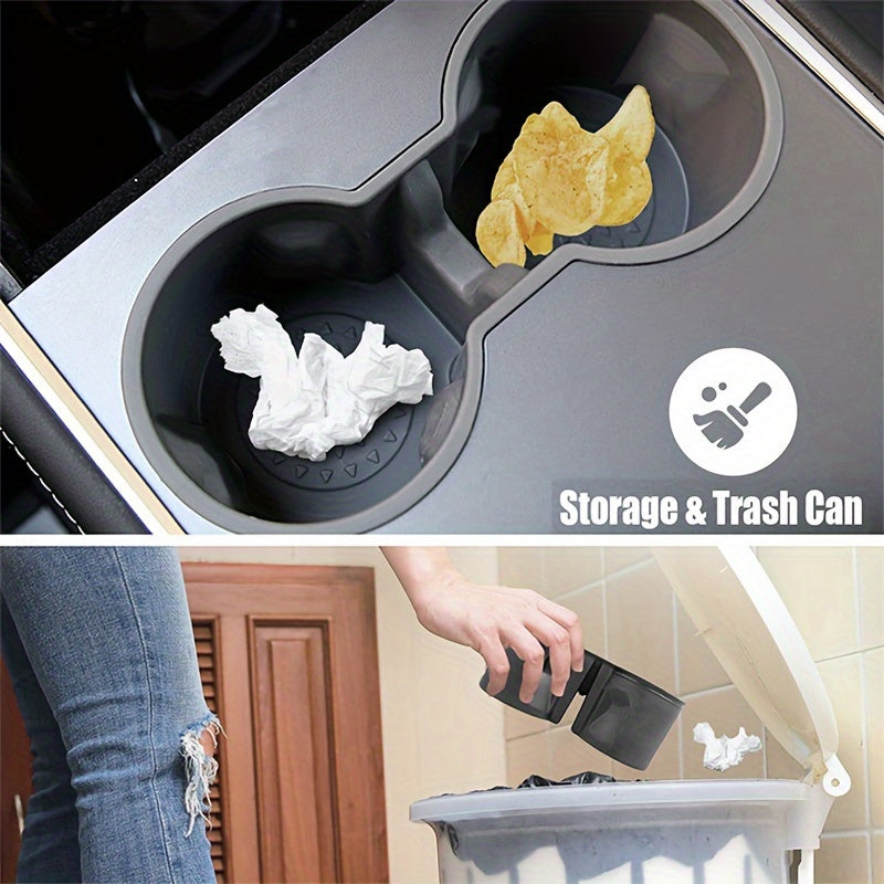 Car Interior Accessory Round Cup Holder Insert for Model 3 and Y Center Console Slot Limiter