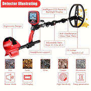 Metal Detector for Treasure Hunting Professional Metal Detection Deep Up to 3.5 Meters Battery Not Included
