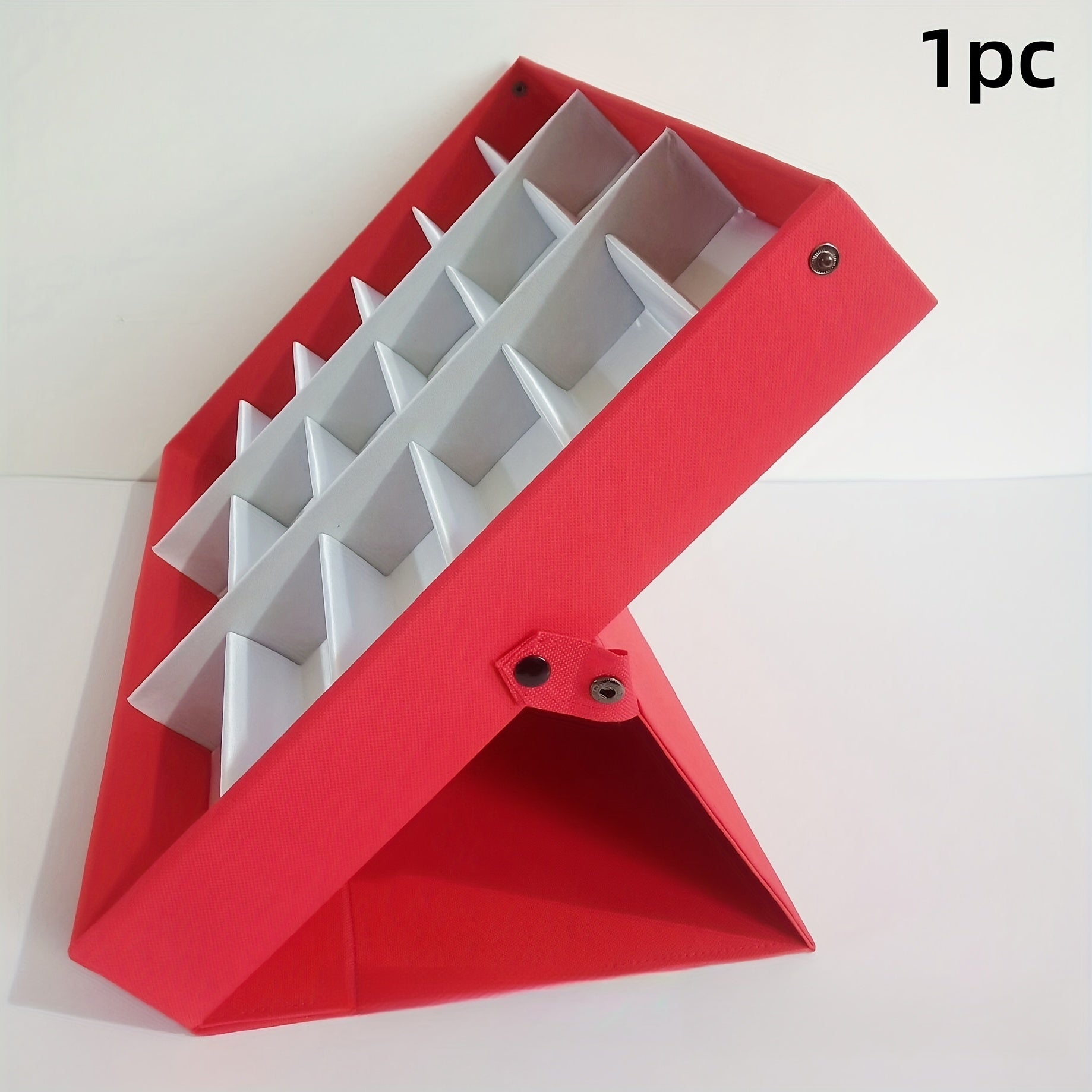 Women's Jewelry Storage Box with 18 Slots for Eyeglasses Artificial Leather Stand Purple Red Blue-Grey