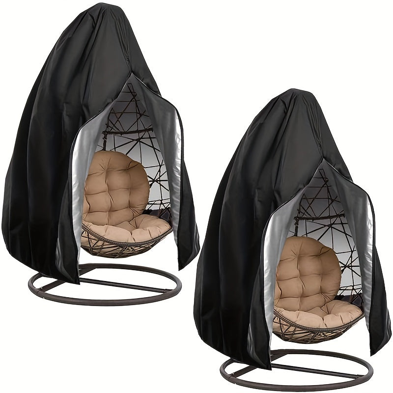 Ikki og'ir yuk ko'taruvchi 800D polyester tuxum stul qoplamasi, fermuari bilan, suv o'tkazmaydigan va shamol o'tkazmaydigan, qora