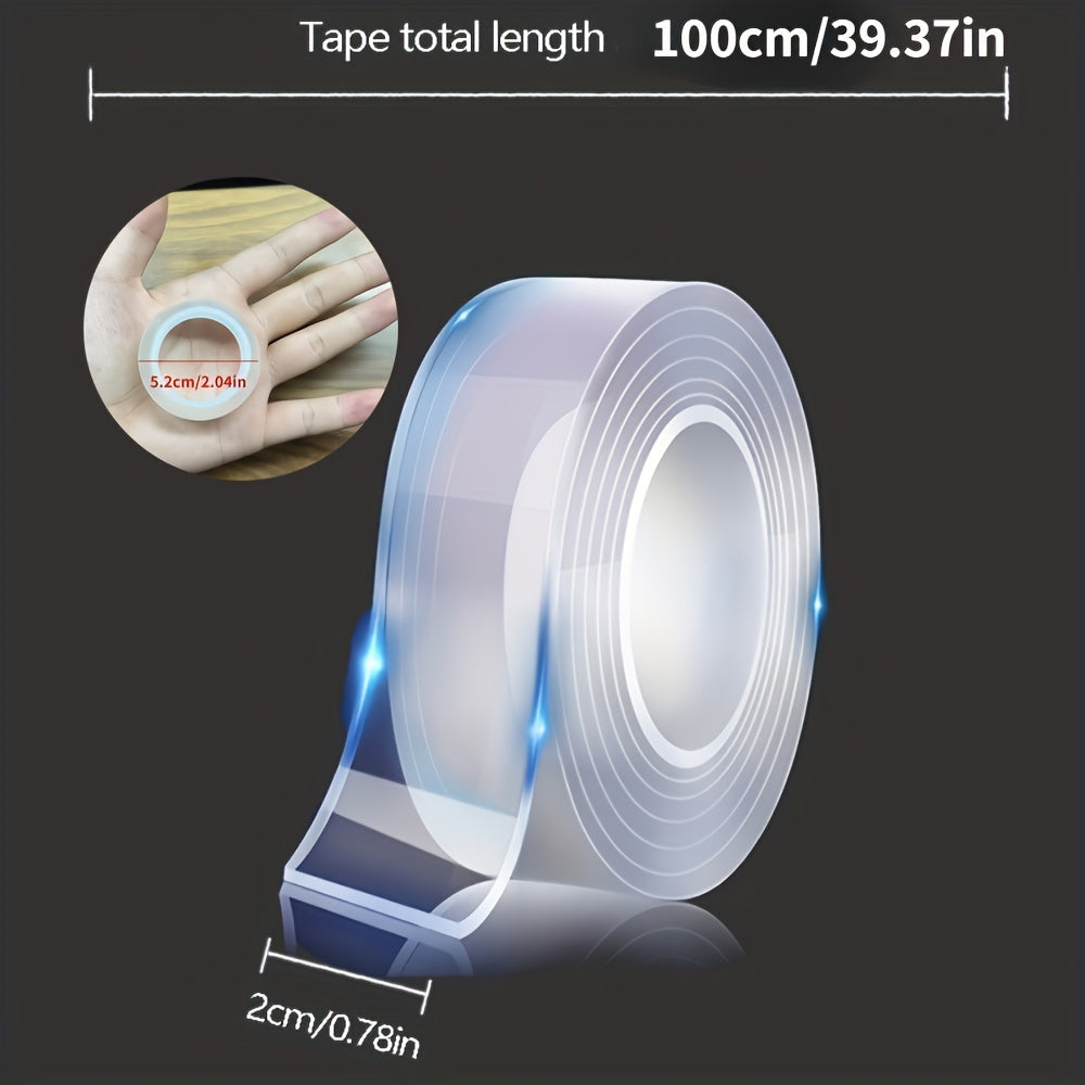 Acrylic Nanometer Magic Tape Double-Sided Waterproof Reusable Transparent Adhesive for Kitchen Bathroom Office