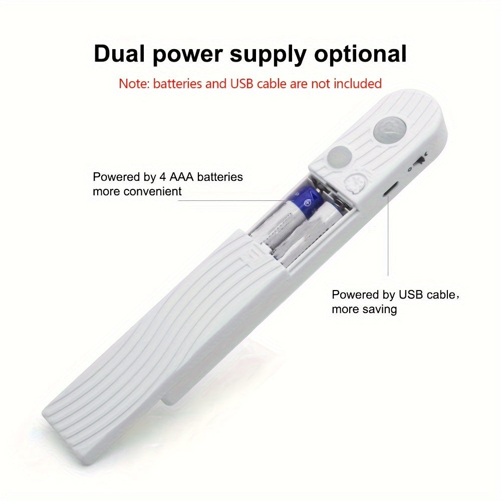 Luz de sensor de movimiento con batería y cinturilla de LED blanco cálido y frío para dormitorio, escaleras y porche