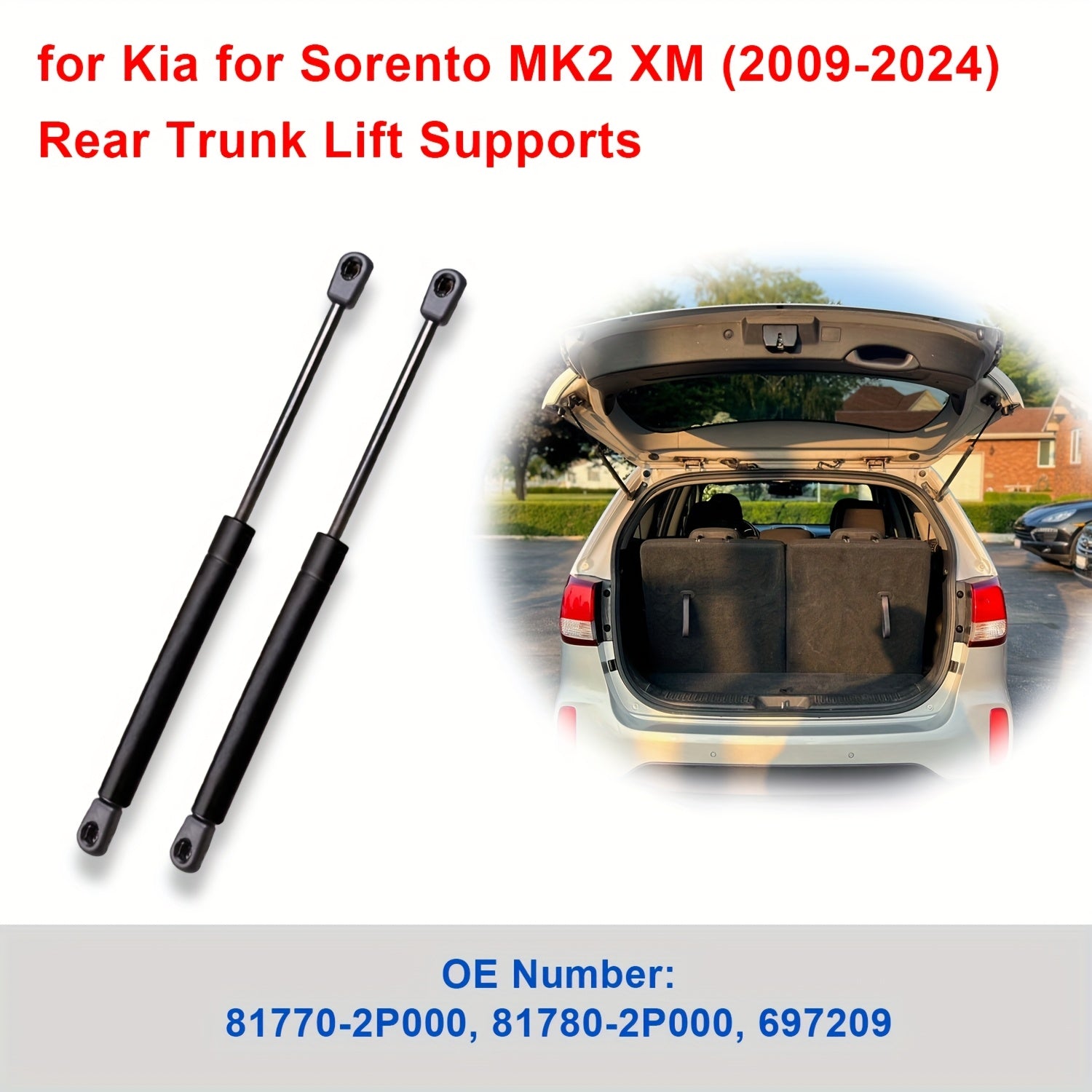 2 Pcs Metal Gas Springs For Kia Sorento Rear Trunk Lift Supports