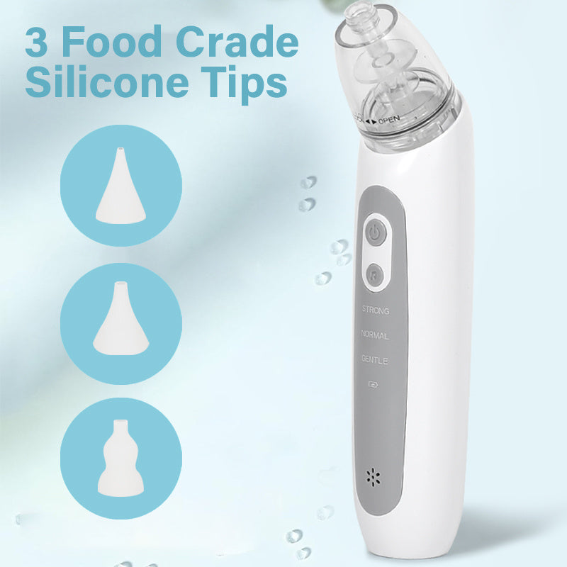 Aspirador nasal recargable por USB con luces musicales y 3 boquillas para hogar y viaje