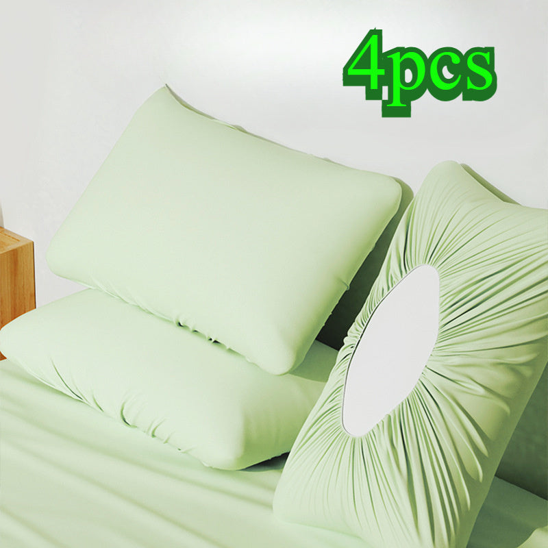 Set of 4 White Disposable Pillowcases for Travel Hotel and Train Use