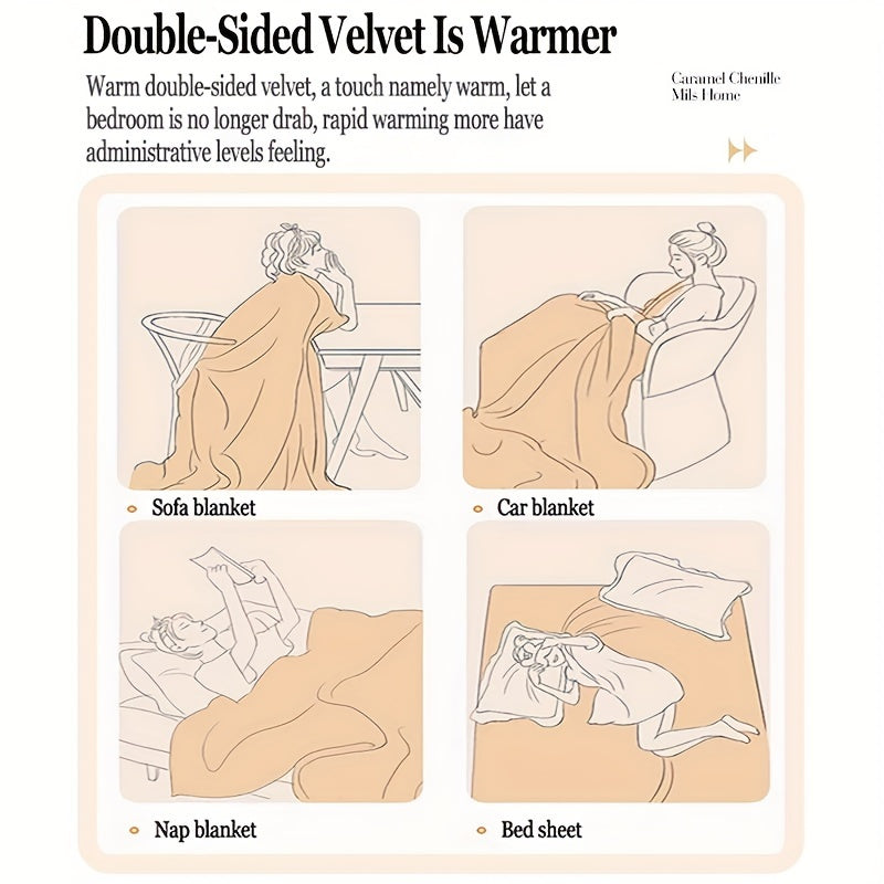 Faux Fur Blanket Soft Lightweight Polyester Multi-Use for Bed Sofa Car Travel