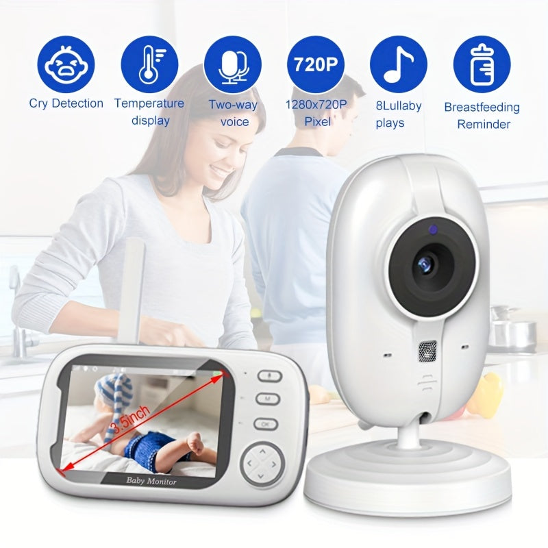Indoor Security Camera 720P HD Night Vision Two-Way Audio Temperature Detection Smartphone Compatible