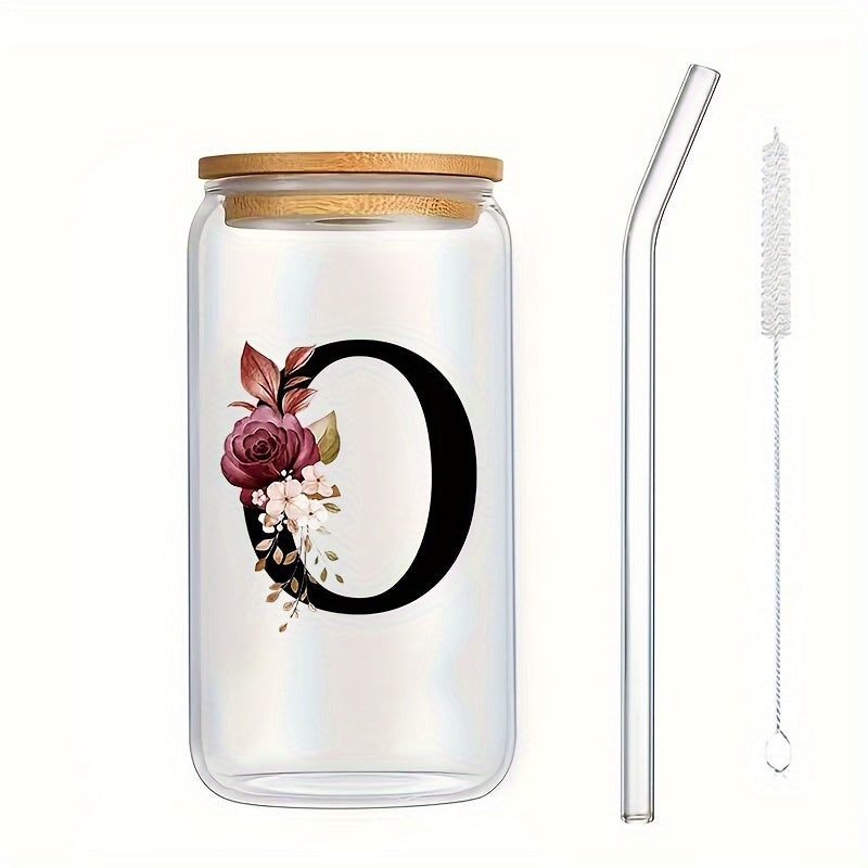 Vaso de vidrio para bebidas frías con tapa de bambú, impreso en 3D, de borosilicato, jugo, cerveza, café