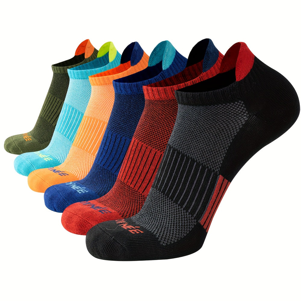 Men's No Show Socks 6 Pairs Breathable Sweat-Resistant Spring Summer Running Fitness
