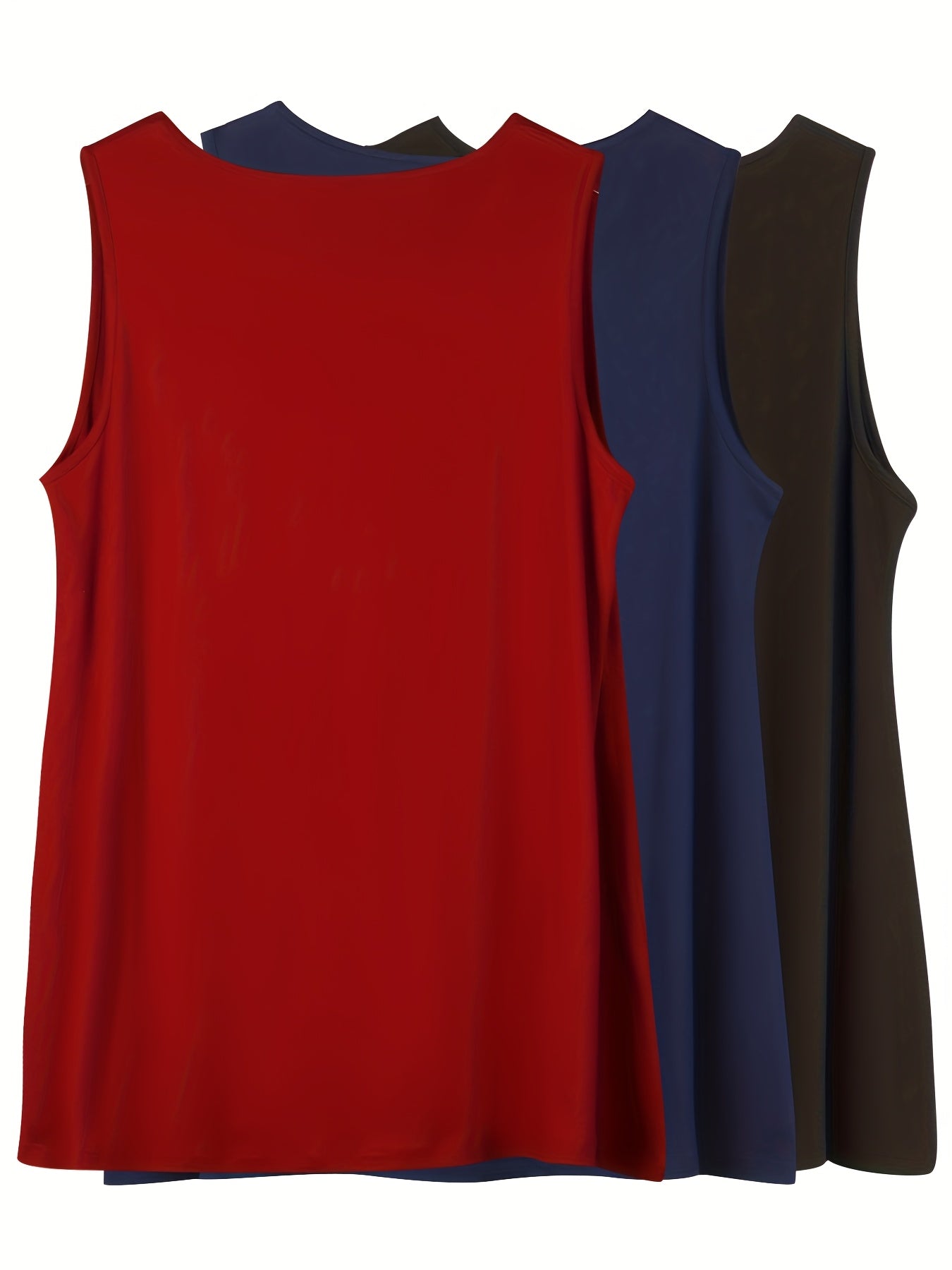 Женские майки без рукавов, упаковка из 3 штук, однотонные, эластичные, удобные, повседневные