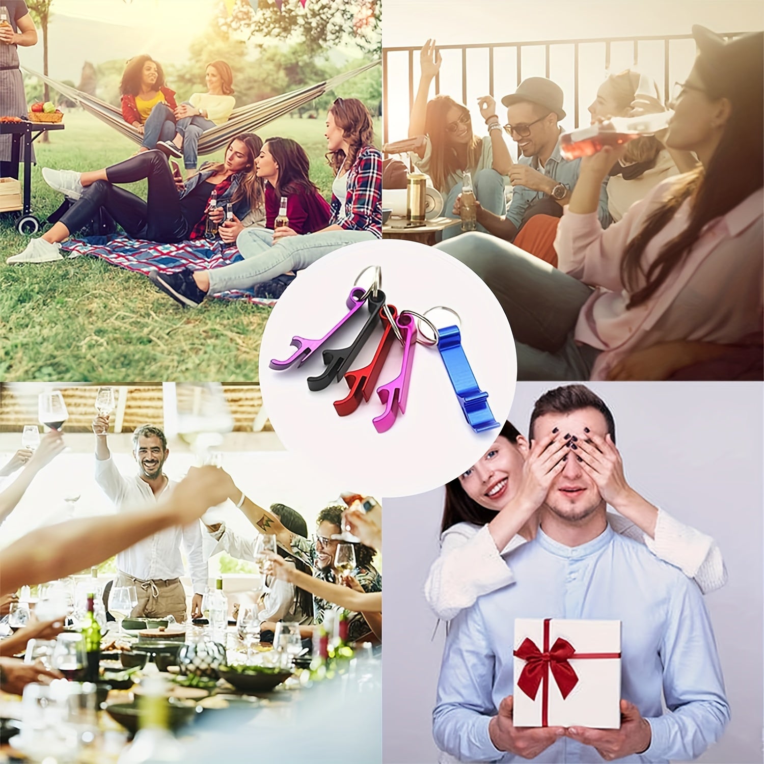 100 Customizable Metal Bottle Opener Keychains for Picnics and Parties