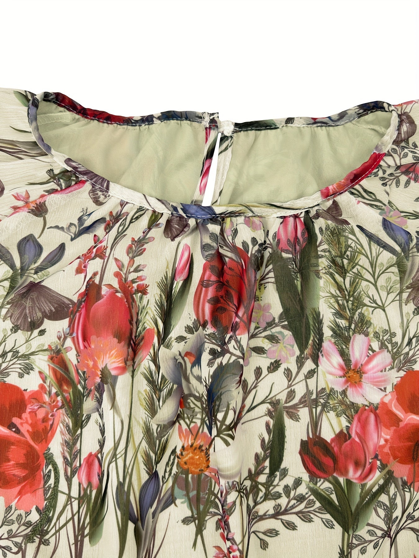 Цветочный принтованный кафтан с поясом для всех сезонов, полиэстер, макси, повседневный