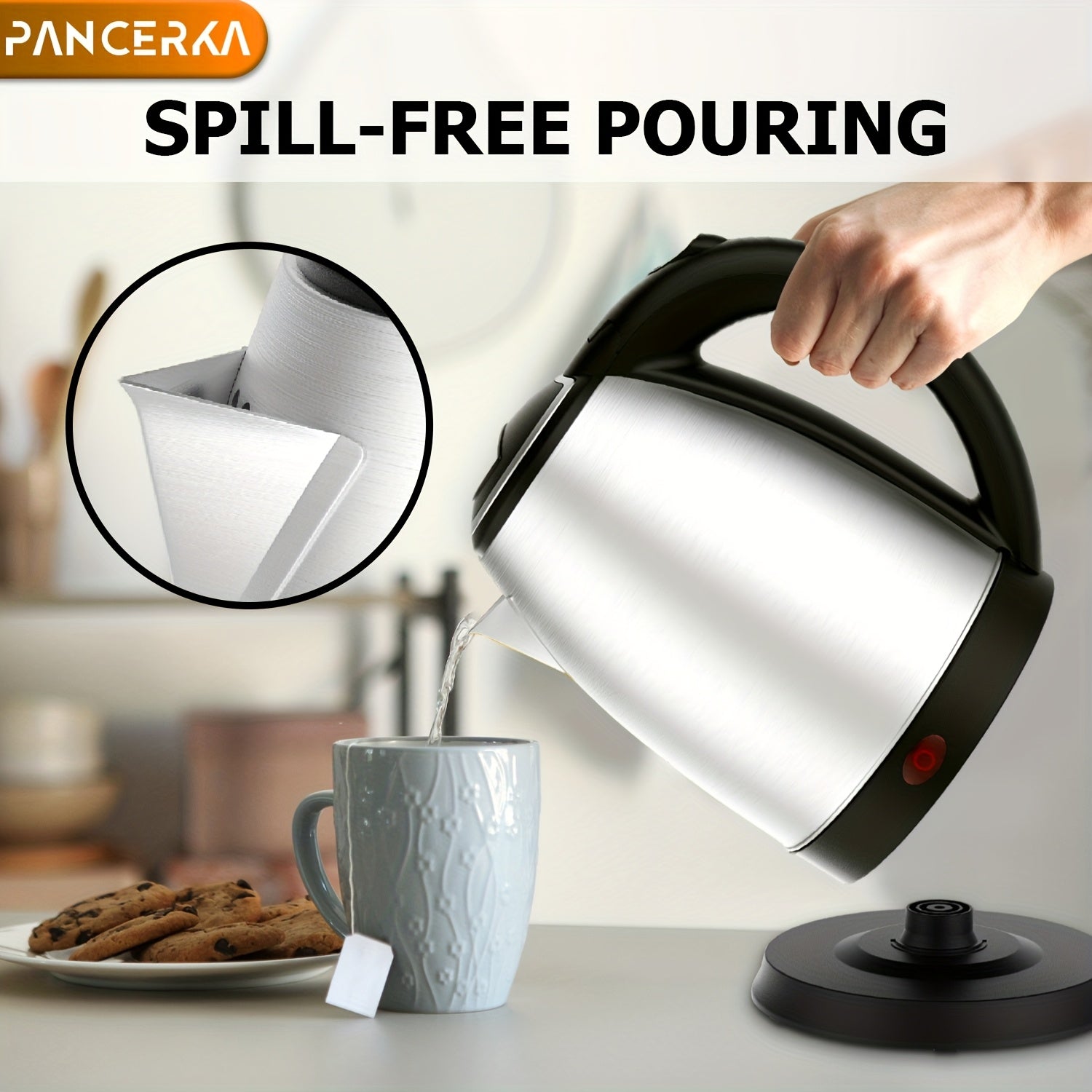 Stainless Steel Electric Kettle 1.8L Fast Boil BPA-Free Auto Shut-Off