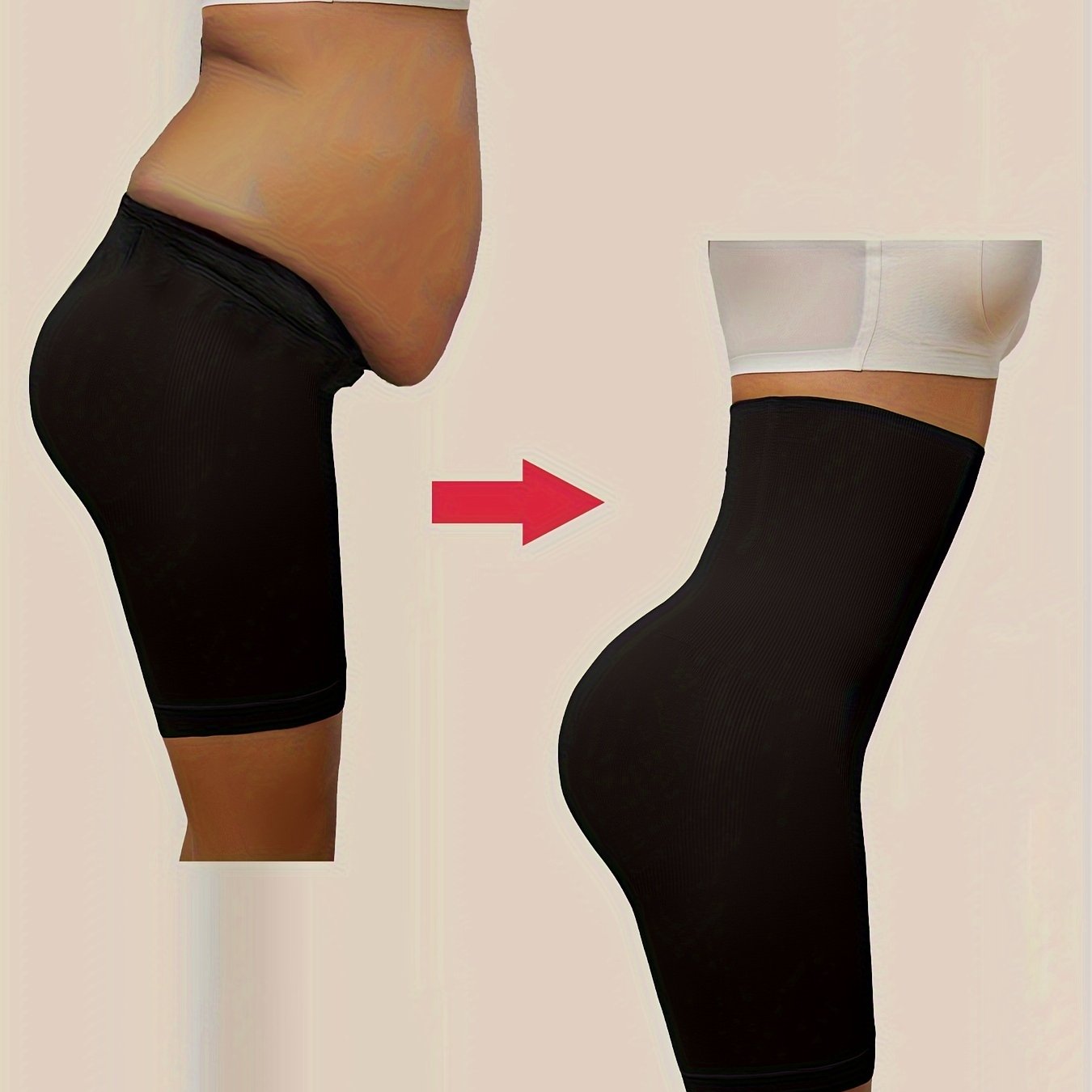 Women's High-Waisted Shaping Panties Tummy Control Leg Shaping Solid Color