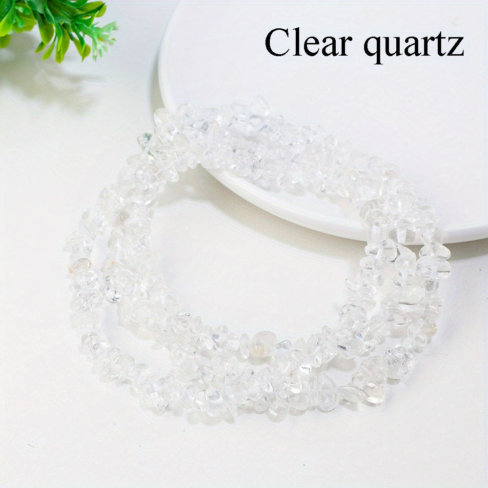 Cuentas de grava de cristal natural de 80cm para hacer joyería DIY, chips de piedras preciosas sueltas