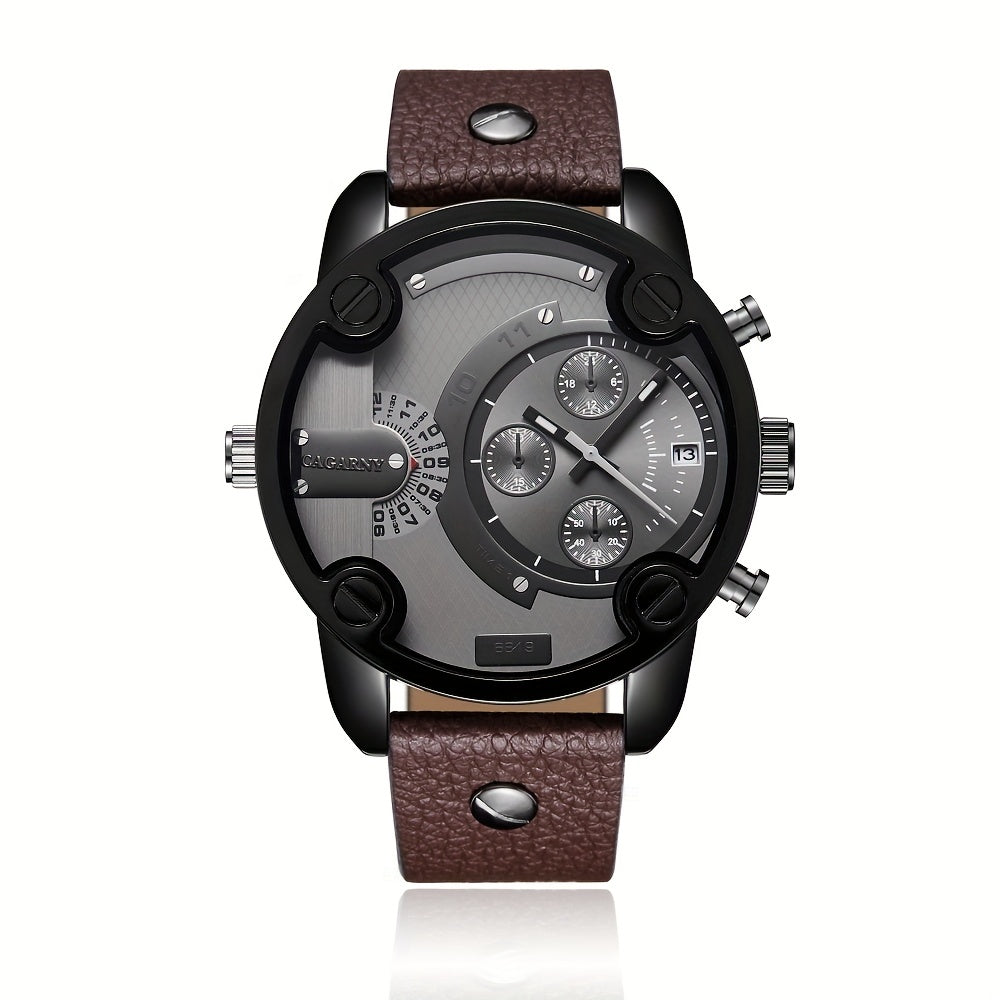 Men's Wristwatch Large Dial PU Leather Strap Gift Suitable for Men