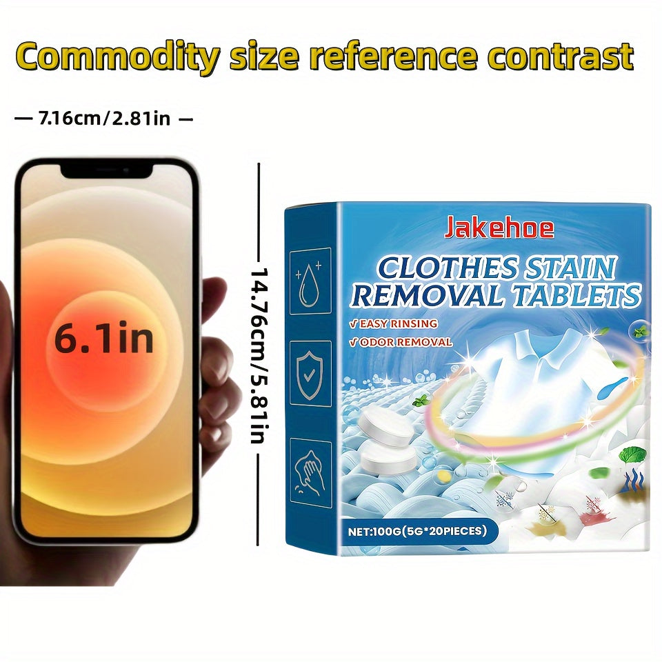 Effervescent Laundry Tablets for Stain Removal and Fabric Softening