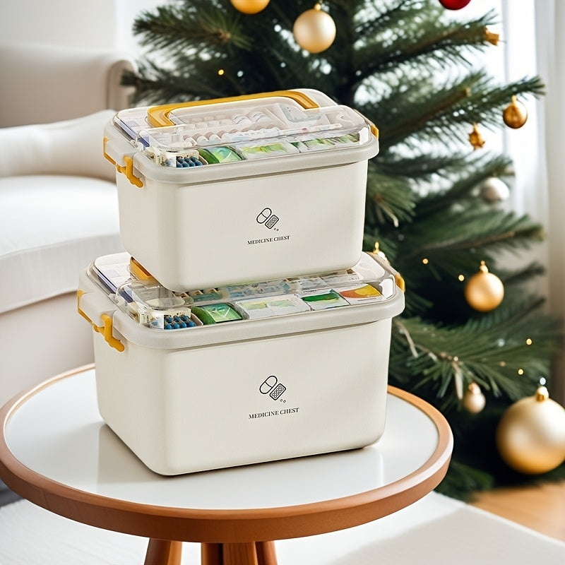 Caja de almacenamiento de medicamentos de múltiples capas a prueba de agua para viajes y hogar, organizador de plástico duradero