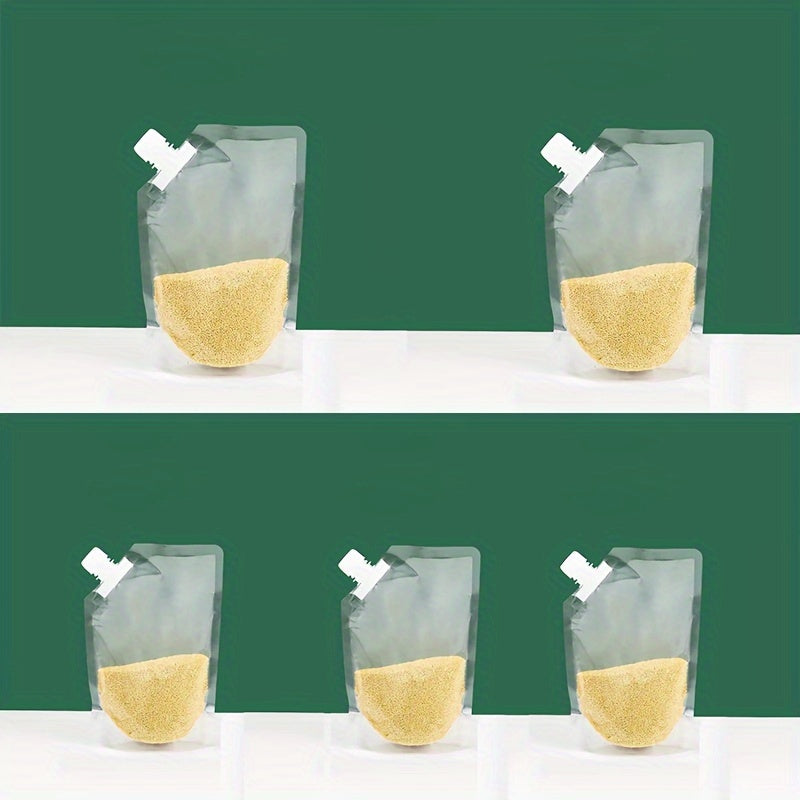 5 ta qayta ishlatiladigan saqlash sumkasi, tutqichi va nozzle bilan - Sub qadoqlash, yangi saqlash va hidni oldini olish uchun mukammal, suyuq tushlik, tuzlangan go'sht, mevalar va sabzavotlar, donlar va uy oshxona ta'minotlarini saqlash uchun ideal.