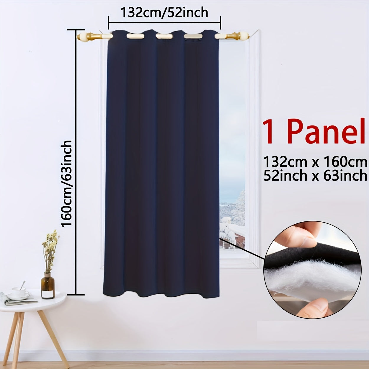 Qorong'i Grommet Qopqog'i 100% Polyester Termal Izolyatsiya uchun Yotoqxona va Mehmonxona