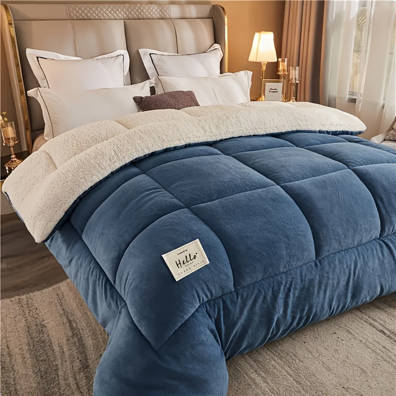 Reversible Plaid Comforter All-Season Quilted Duvet Insert Medium Weight Polyester 9 Sizes